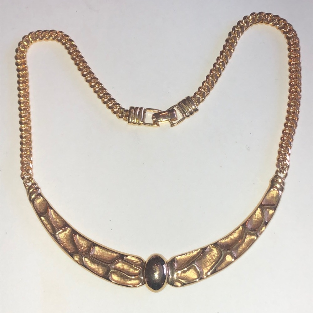 Angel Brand Elegant Vintage Gold Tone Statement Necklace